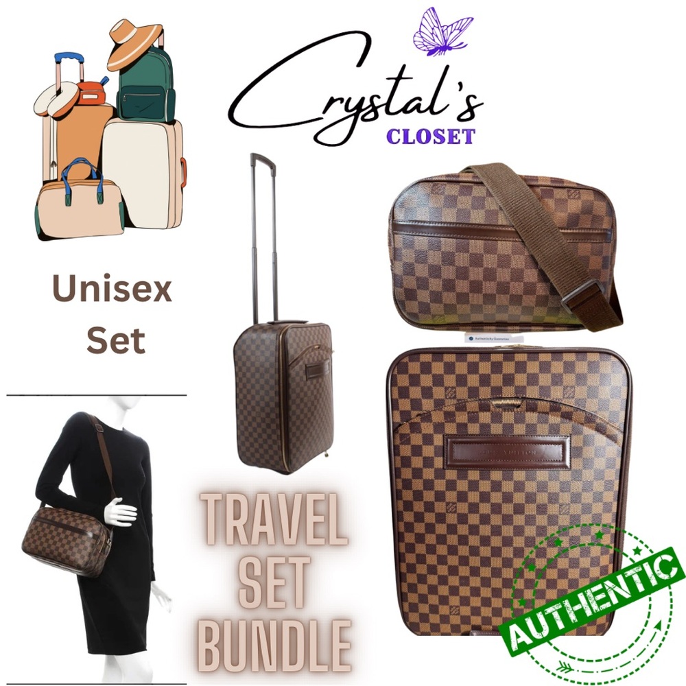 Louis Vuitton Damier Pegase 45 rolling bag & messenger set